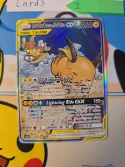 Pokemon TCG Indonesia Raichu & Alolan Raichu GX alt art 224/205 SR 1 - Image 2