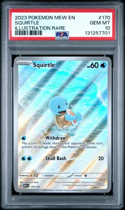 2023 POKEMON MEW EN-151 ILLUSTRATION RARE #170 SQUIRTLE PSA 10 - Image 1