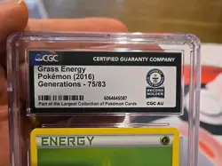 1/1 Guinness World Record Pokemon 2016 Grass Energy Generations #75 CGC - Image 4