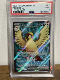 2023 POKEMON OBF EN-OBSIDIAN FLAMES ULTRA RARE #217 PIDGEOT EX PSA 9 - Image 1