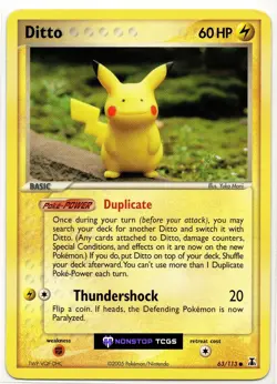Ditto Pikachu 63/113 Pokemon TCG EX Delta Species Regular Non-Holo - Image 1