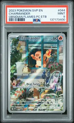 2023 POKEMON OBSIDIAN FLAMES POKEMON CENTER ETB PROMO SVP #044 CHARMANDER PSA 9 - Image 1