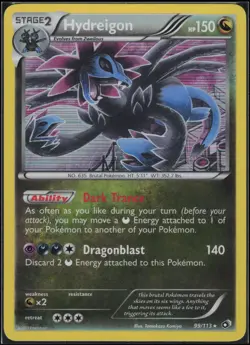 Hydreigon 99/113 Holo Rare Legendary Treasures Pokemon Lightly Played - Image 1