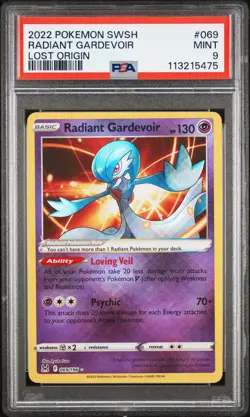 2022 POKEMON SWSH Radiant Gardevoir #069 LOST ORIGIN PSA 9 MINT - Image 1
