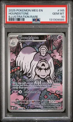 2025 POKEMON MEG EN-MEGA EVOLUTION ILLUSTRATION RARE #145 HOUNDSTONE PSA 10 - Image 1