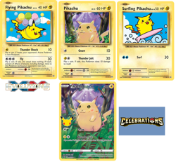 Pokemon Flying & Surfing Pikachu Secret Rare Set XY Evolutions, Celebrations - Image 1