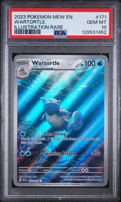 2023 POKEMON MEW EN-151 ILLUSTRATION RARE #171 WARTORTLE PSA 10 - Image 1