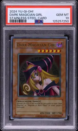 2024 Yu-Gi-Oh! Dark Magician Girl Stainless Steel PSA 10 GEM MINT - Image 1