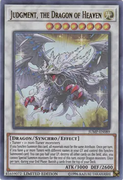 YU-GI-OH, JUDGMENT, THE DRAGON OF HEAVEN, UR, JUMP-EN089, LIM, TOP - Image 1