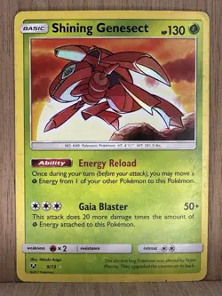 Shining Genesect 9/73 Rare Shining Legends Holo Pokemon Card Nintendo 2017 - Image 1
