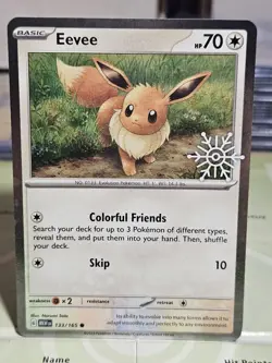 Eevee Snowflake Stamped #133 Pokemon Card Holiday 151 NM-MT 2025 - Image 1