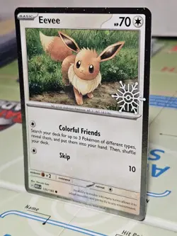 Eevee Snowflake Stamped #133 Pokemon Card Holiday 151 NM-MT 2025 - Image 2