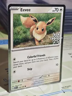 Eevee Snowflake Stamped #133 Pokemon Card Holiday 151 NM-MT 2025 - Image 3