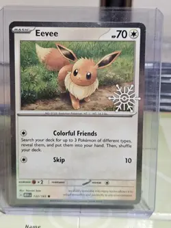 Eevee Snowflake Stamped #133 Pokemon Card Holiday 151 NM-MT 2025 - Image 5