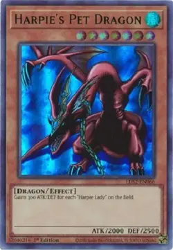 Yugioh Harpie's Pet Dragon - 1st Edition - Ultra Rare Green NM - Free Holo Card - Image 1