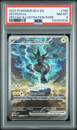 2025 PSA 8 NM MT Pokemon 166/086 Zekrom ex Black Bolt SIR SAR Card - Image 1