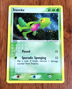 Pokemon TCG Treecko holo foil Black Star promo card 016 2004 LP - Image 1