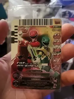SDCC 2013 Power Rangers Red Green Mighty Morphin Action Card Game Promo P-189 - Image 1