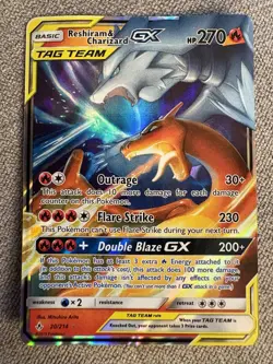 Pokemon TCG Reshiram & Charizard GX Holo Card 20/214 - Image 1