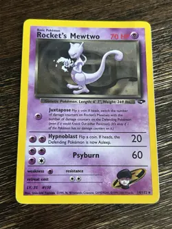Pokemon Rocket’s Mewtwo 14/132 Gym Challenge Unlimited Holo Rare Card English - Image 1