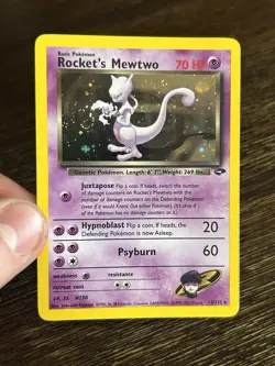Pokemon Rocket’s Mewtwo 14/132 Gym Challenge Unlimited Holo Rare Card English - Image 3