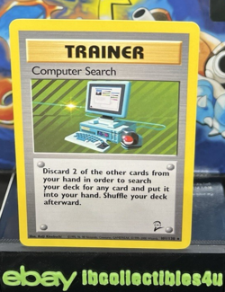 Pokemon Card TCG Computer Search 101/130 Base Set 2 WOTC 2000 NM F/S - Image 1