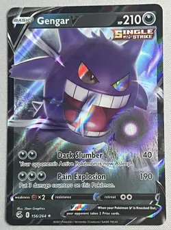 Gengar V 156/264 Fusion Strike LP-NM Full Art Ultra Rare Pokemon Card - Image 1