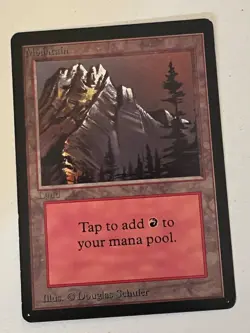 Magic the Gathering MTG Beta Mountain v.2 (LIGHT) LP (Beta Bob) - Image 1