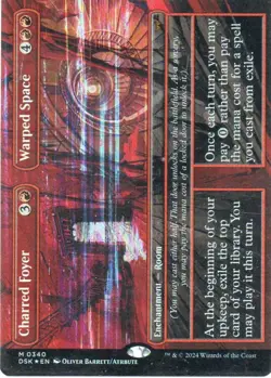 MTG: Duskmourn: Foil Borderless Charred Foyer // Warped Space: LP Condition - Image 1