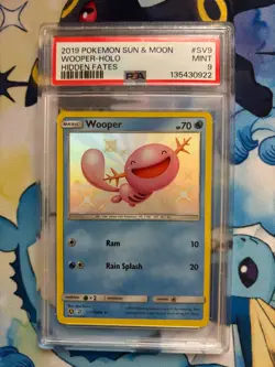 2019 POKEMON SUN & MOON HIDDEN FATES #SV9 WOOPER-HOLO PSA 9 - Image 1