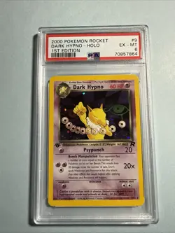 2000 Pokemon Team Rocket Dark Hypno 1st Edition 9/82 HOLO Rare PSA 6 - Image 1