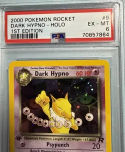 2000 Pokemon Team Rocket Dark Hypno 1st Edition 9/82 HOLO Rare PSA 6 - Image 3