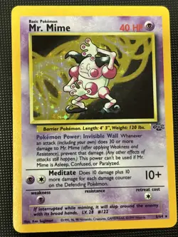 Pokemon TCG Mr. Mime Jungle 6/64 Holo Unlimited Holo Rare NM - Image 1