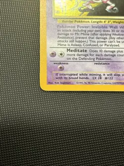 Pokemon TCG Mr. Mime Jungle 6/64 Holo Unlimited Holo Rare NM - Image 2