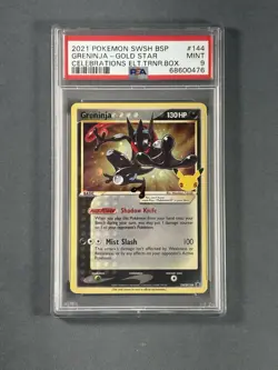2021 Pokemon GRENINJA - GOLD STAR Celebrations Black Star Promos #SWSH144 PSA 9 - Image 1