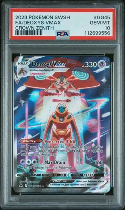 2023 POKEMON SWORD & SHIELD CROWN ZENITH #GG45 FULL ART/DEOXYS VMAX PSA 10 - Image 1