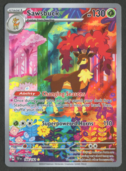 Pokemon TCG: Sawsbuck 166/162 Temporal Forces Illustration Rare - Image 1