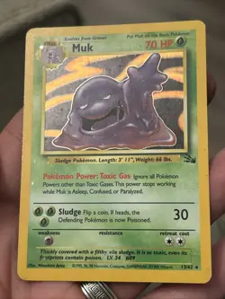 Pokemon TCG Muk 13/62 Fossil 1999 Holo Rare- MP #1 - Image 2