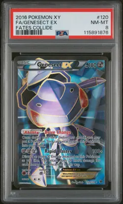 2016 POKEMON XY FATES COLLIDE GENESECT EX #120 FULL ART PSA 8 NM #115891876 - Image 1