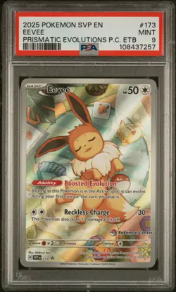 2025 POKEMON SVP EN-SV BLACK STAR PROMO #173 EEVEE PSA 9 - Image 1