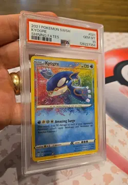 PSA 10 GEM 2021 POKEMON Sword & Shield KYOGRE #021 Shining Fates SWSH - Image 2