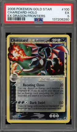 Pokemon Charizard Gold Star EX Dragon Frontiers Holo Ultra Rare #100 PSA 5 - Image 1