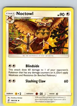 Noctowl 166/236 2019 SM Unified Minds Regular Uncommon - Image 1
