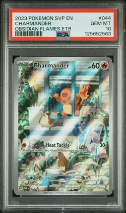 2023 Pokemon S&V Black Star Promo Charmander Obsidian Flames Etb PSA 10 #044 - Image 1