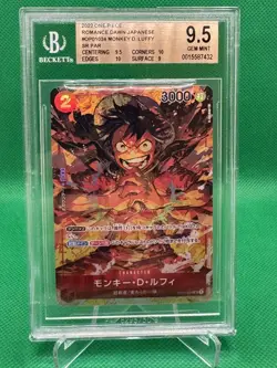 2022 Japanese One Piece Romance Dawn Luffy OP01-024 SR Alt Art BGS 9.5 Gem Mint - Image 1