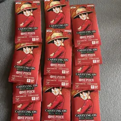 One Piece OP-13 CARRYING ON HIS WILL Sleeved Booster Packs Lot Of 12 NEW/SEALED - Image 1