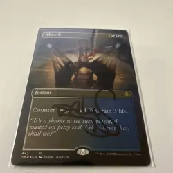 MTG: Signed By Artist - English Absorb (Borderless) NM Foil Dominaria Remastered - Image 2