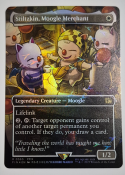 Magic MTG Final Fantasy Stiltzkin, Moogle Chocobo Track Foil Rare Pack Fresh NM - Image 1