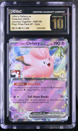 (PSA) CGC 10 Pristine Lillie's Clefairy ex Play Promo Pokemon Card #056 Pop 1! - Image 1