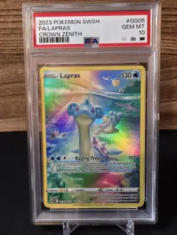 Lapras Crown Zenith Pokemon TCG Full Art Ultra Rare Holo Card GG05/GG70 PSA 10 - Image 1
